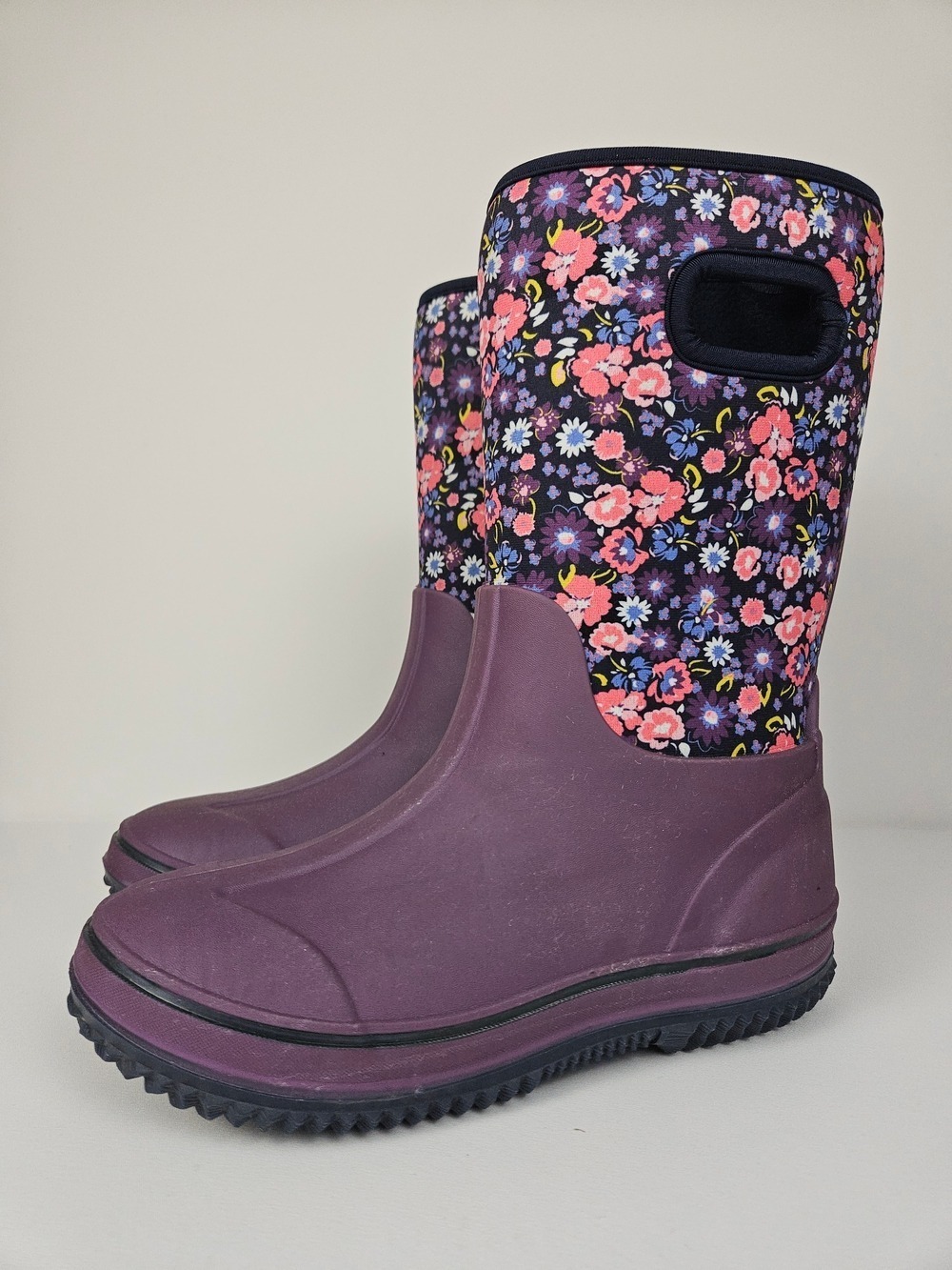 Kids Floral Winter Rain Boots NWT Joe Fresh Purple Size 4 -20C